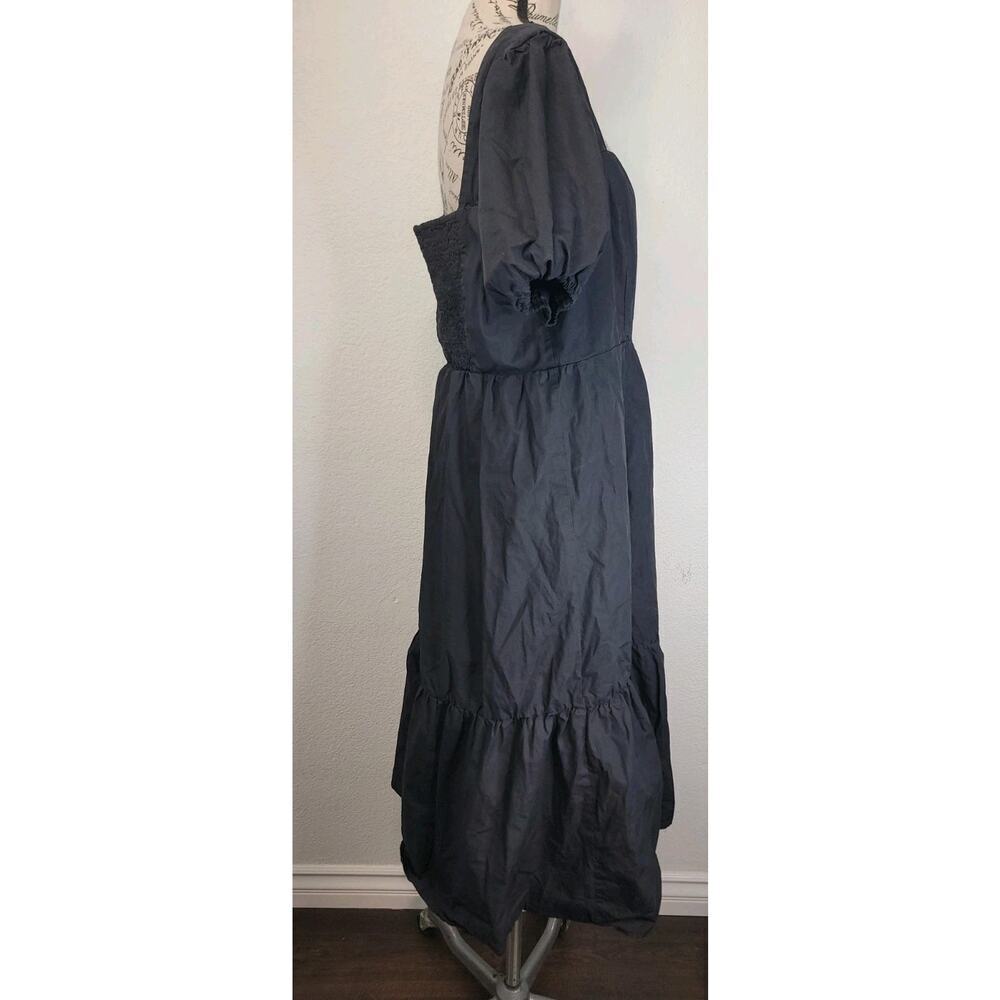 ASTR The Label Midi Dress Sz XL Smocked Puff Sleeve Squared Neck Whimsygoth - Picture 5 of 11